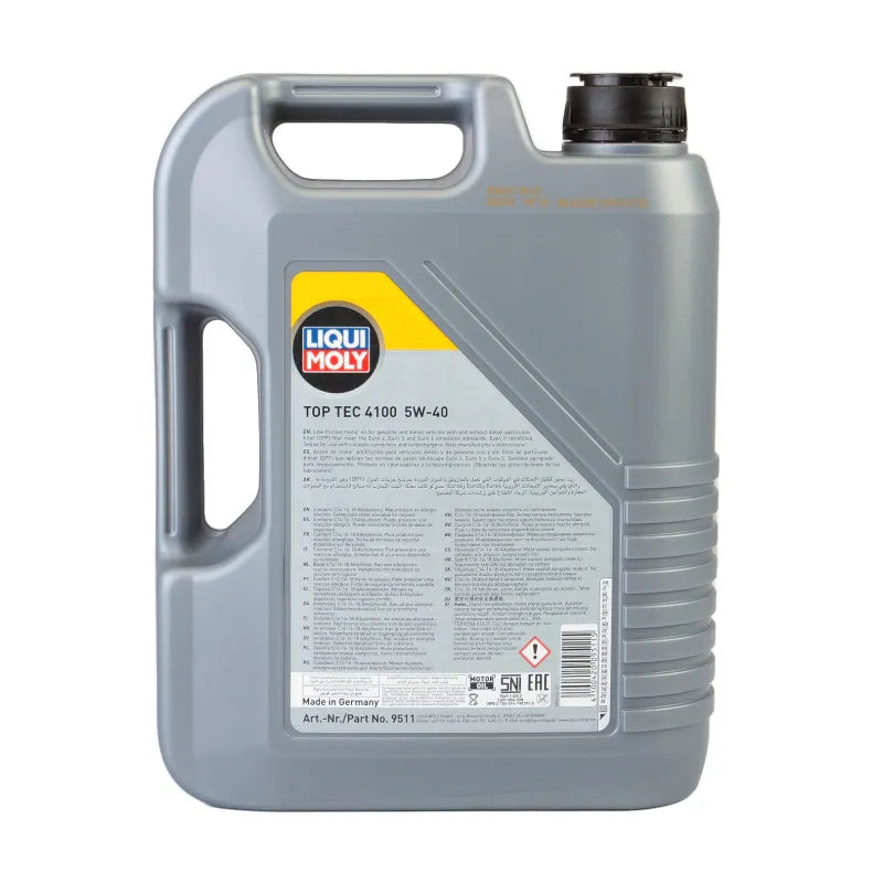 Ulei motor Liqui Moly Top Tec 4100 5W-40, sintetic, benzină & diesel - 5L