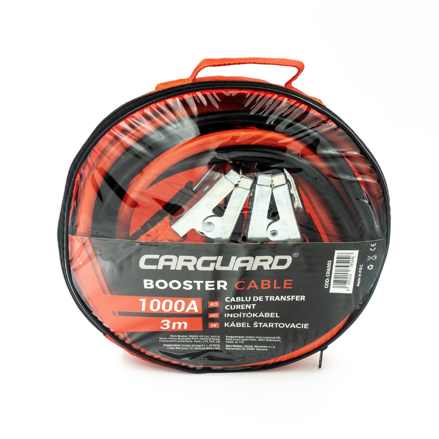 Cablu transfer curent 1000A CARGUARD, cabluri pornire auto heavy duty 12V/24V, clești profesionali baterie